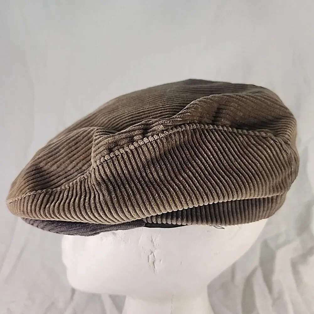 Newsboy Snap Cap Brown Corduroy Amalgamated Clothing & Textile Workers Union USA